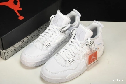 4 JORDAN RETRO AIR “PURE MENS WHITE MONEY” 308497-100 0805